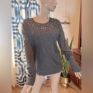 A New Day Bedazzled Gray Sweater Size XXL